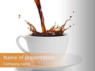 Liquid Isolated Coffee Cup PowerPoint Template