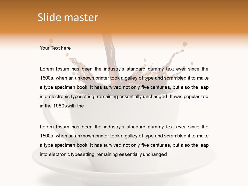 Liquid Isolated Coffee Cup PowerPoint Template