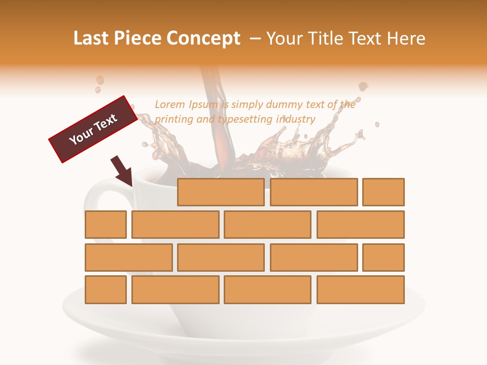 Liquid Isolated Coffee Cup PowerPoint Template