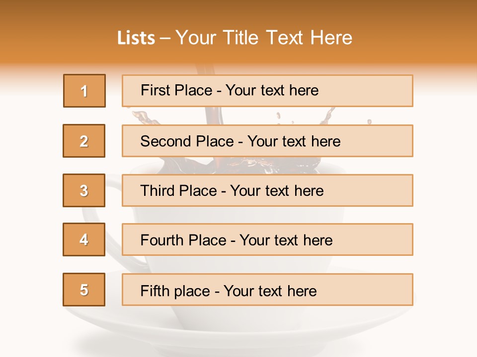 Liquid Isolated Coffee Cup PowerPoint Template