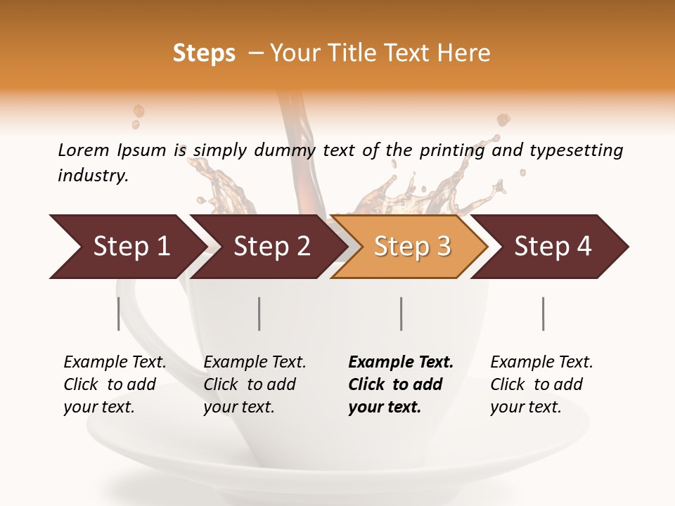 Liquid Isolated Coffee Cup PowerPoint Template