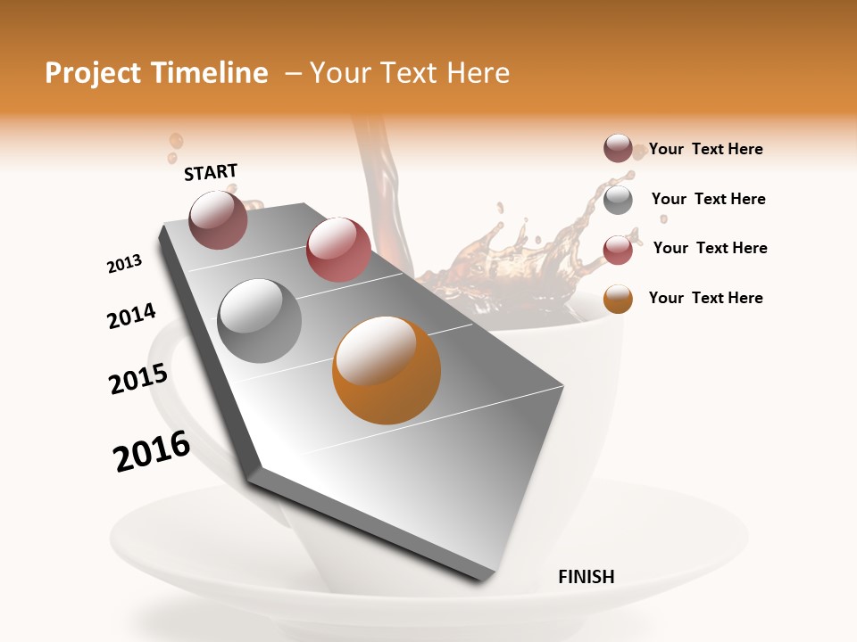 Liquid Isolated Coffee Cup PowerPoint Template