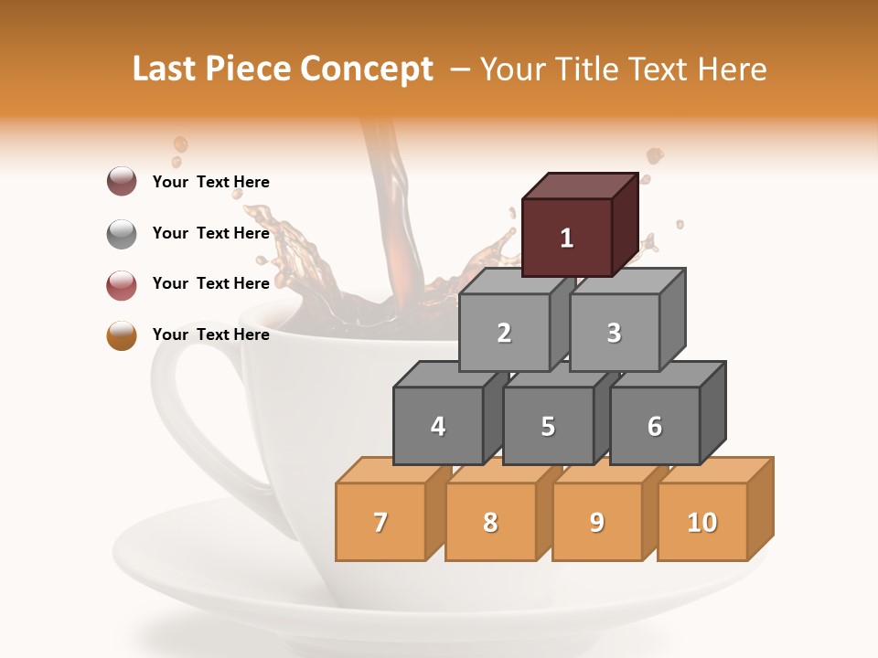 Liquid Isolated Coffee Cup PowerPoint Template