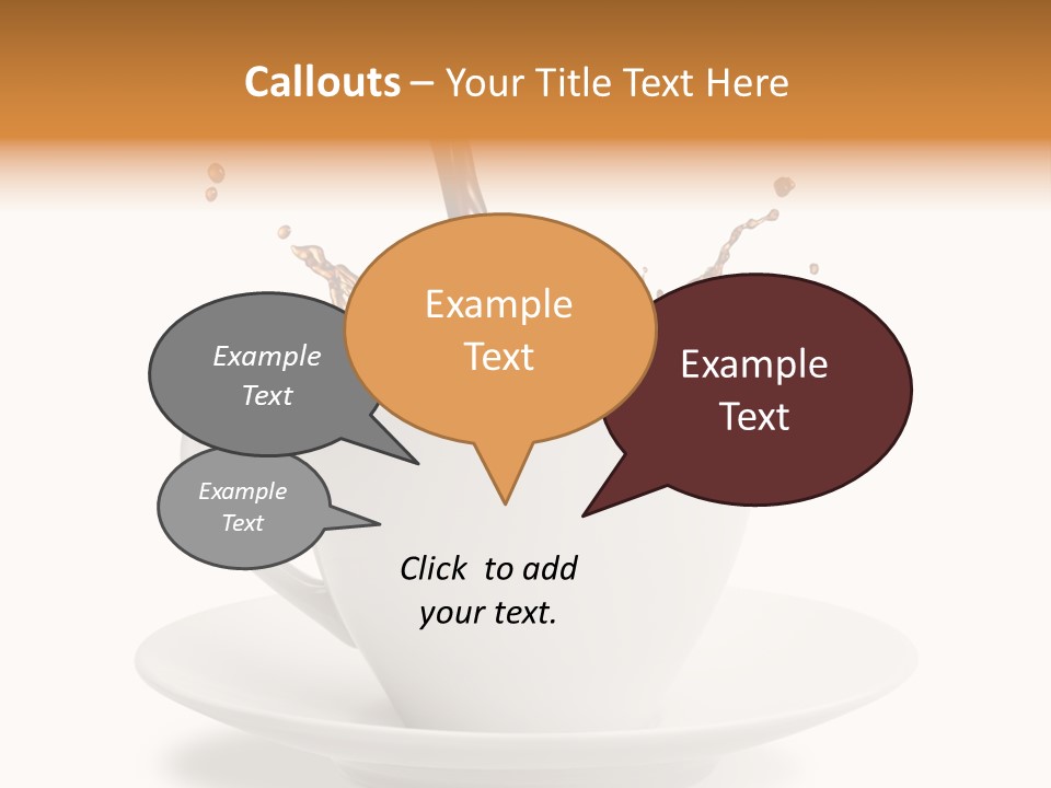 Liquid Isolated Coffee Cup PowerPoint Template