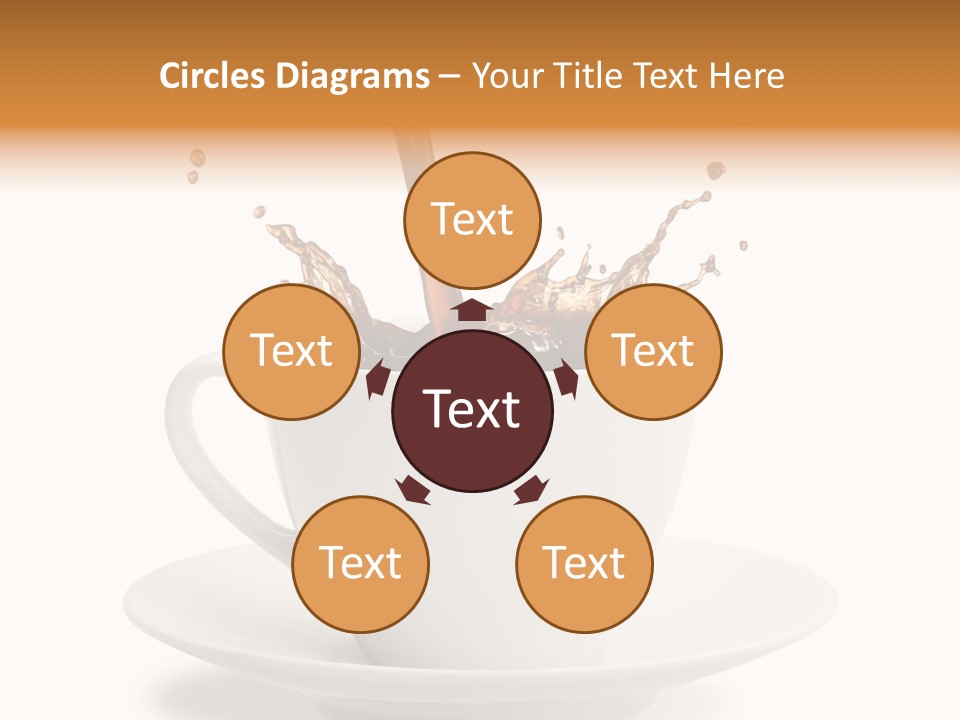 Liquid Isolated Coffee Cup PowerPoint Template