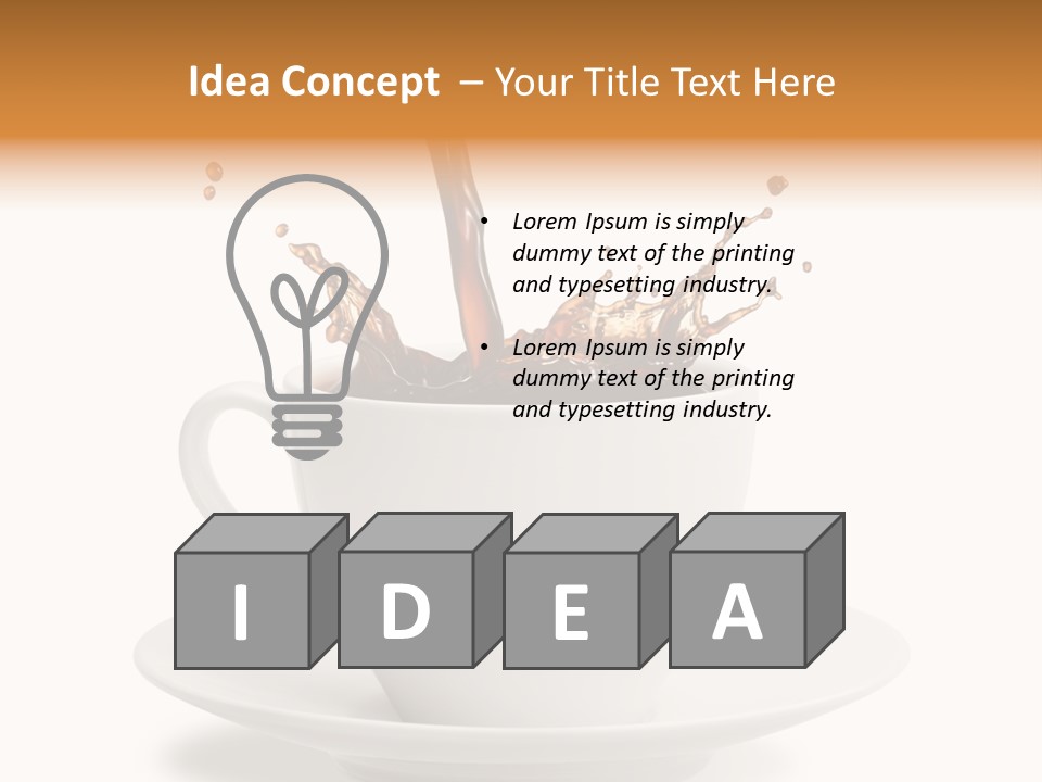 Liquid Isolated Coffee Cup PowerPoint Template