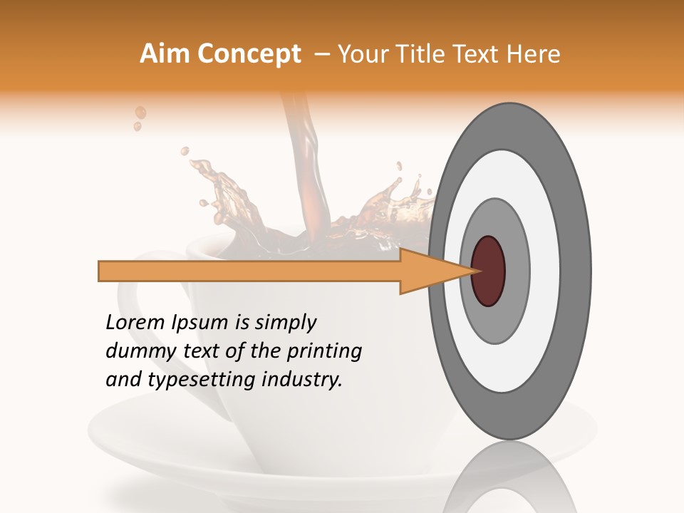 Liquid Isolated Coffee Cup PowerPoint Template