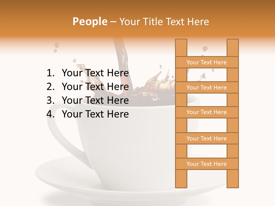 Liquid Isolated Coffee Cup PowerPoint Template