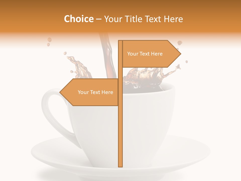 Liquid Isolated Coffee Cup PowerPoint Template