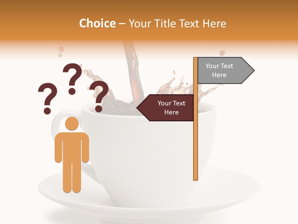 Liquid Isolated Coffee Cup PowerPoint Template