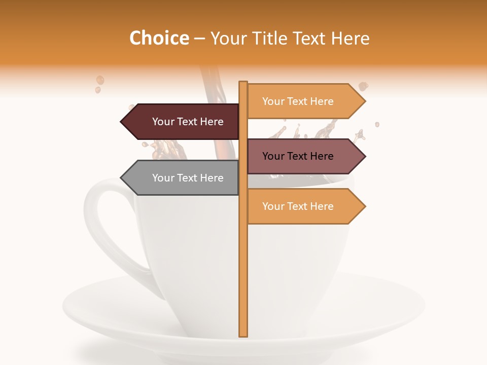 Liquid Isolated Coffee Cup PowerPoint Template