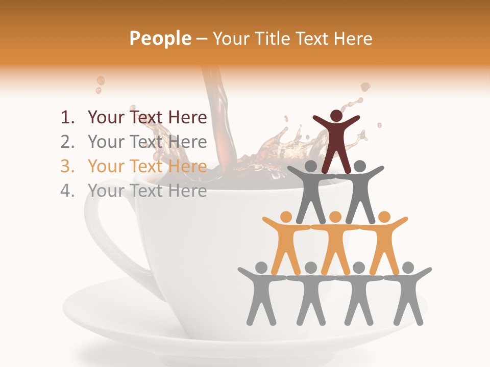 Liquid Isolated Coffee Cup PowerPoint Template