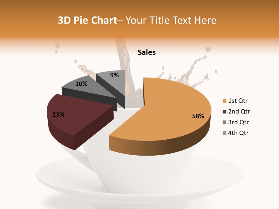 Liquid Isolated Coffee Cup PowerPoint Template