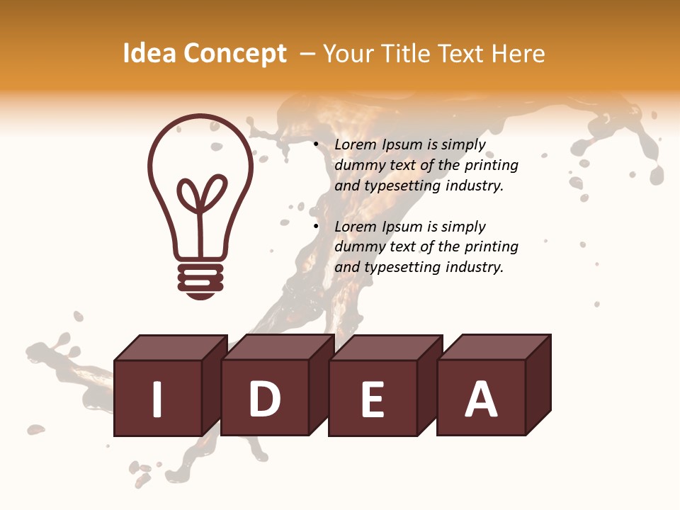 Drop Splash Brown PowerPoint Template