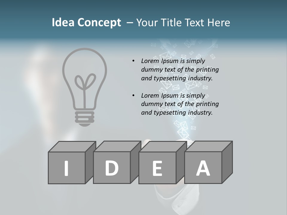 Light Bulb E Mail Globe PowerPoint Template