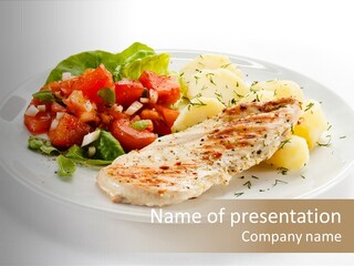 Restaurant Horizontal Lettuce PowerPoint Template