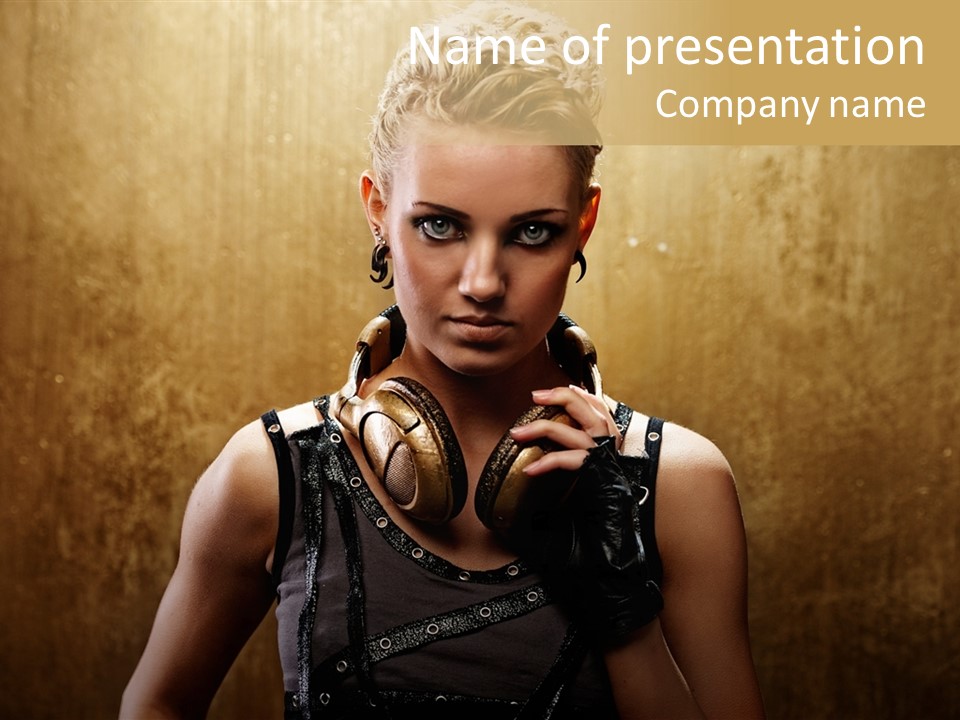 Close Up Young Pretty PowerPoint Template