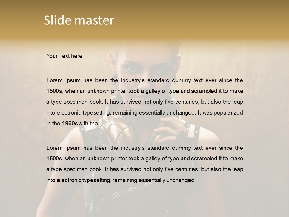 Close Up Young Pretty PowerPoint Template