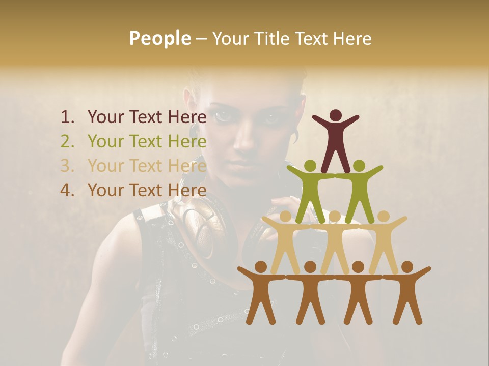 Close Up Young Pretty PowerPoint Template