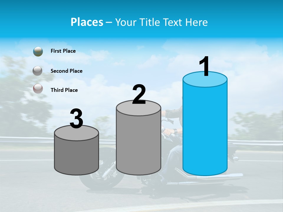 Biking Caucasian Rider PowerPoint Template