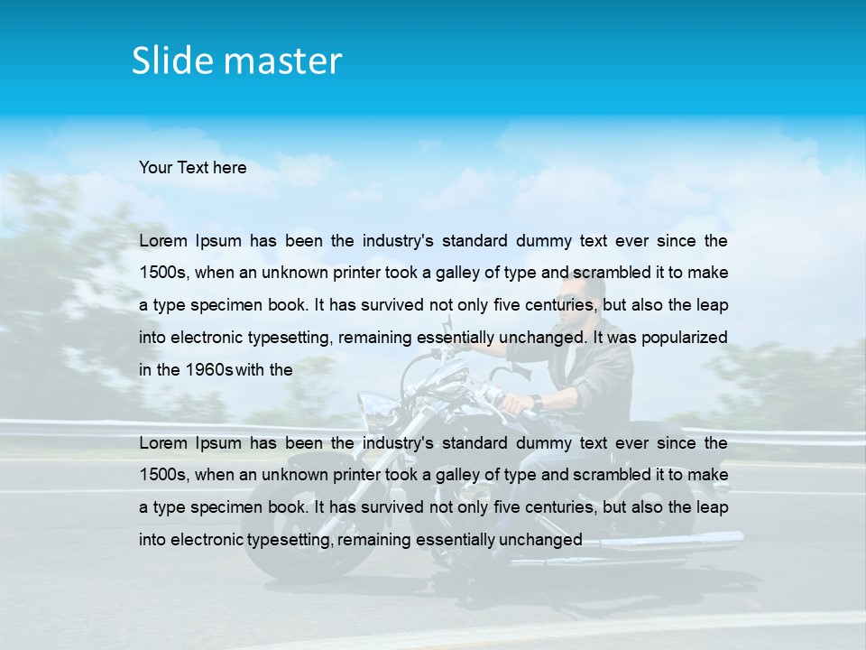 Biking Caucasian Rider PowerPoint Template