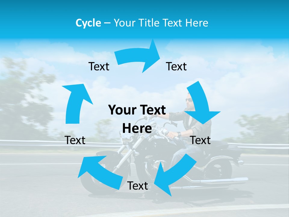 Biking Caucasian Rider PowerPoint Template