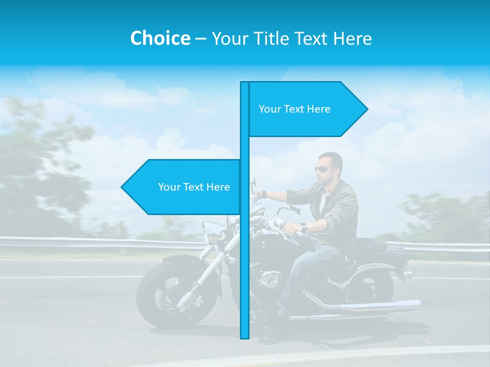 Biking Caucasian Rider PowerPoint Template