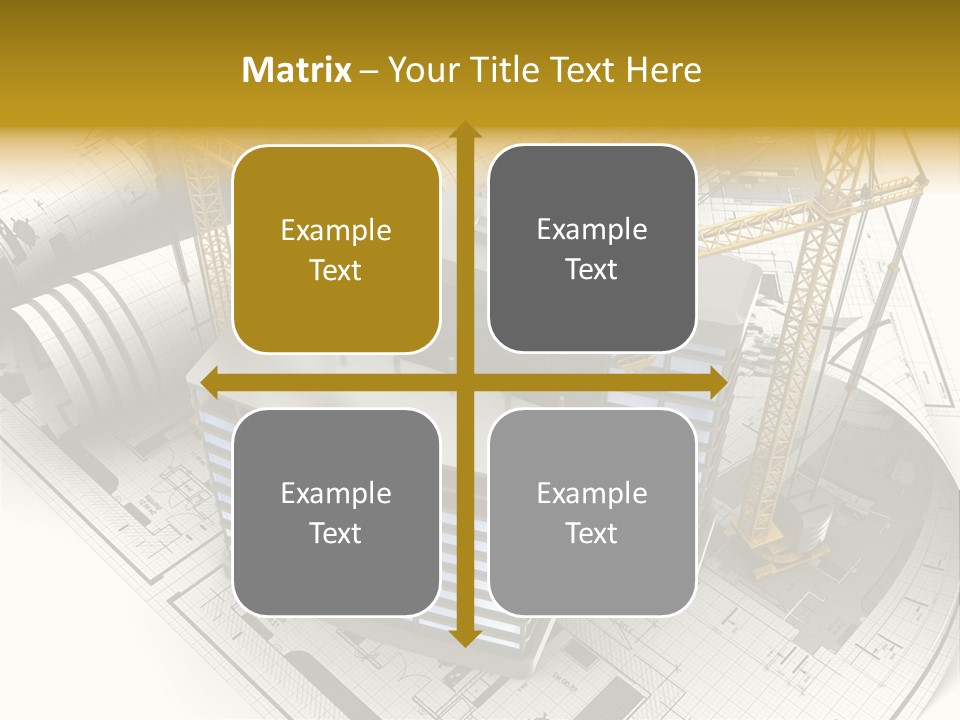 Construction Draft Blueprint PowerPoint Template