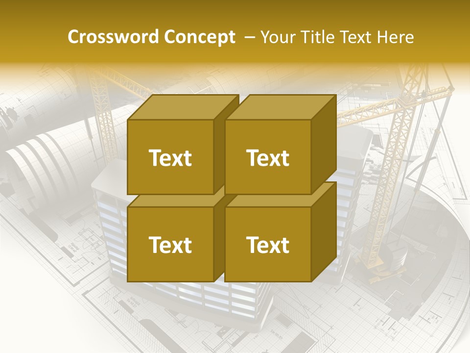 Construction Draft Blueprint PowerPoint Template