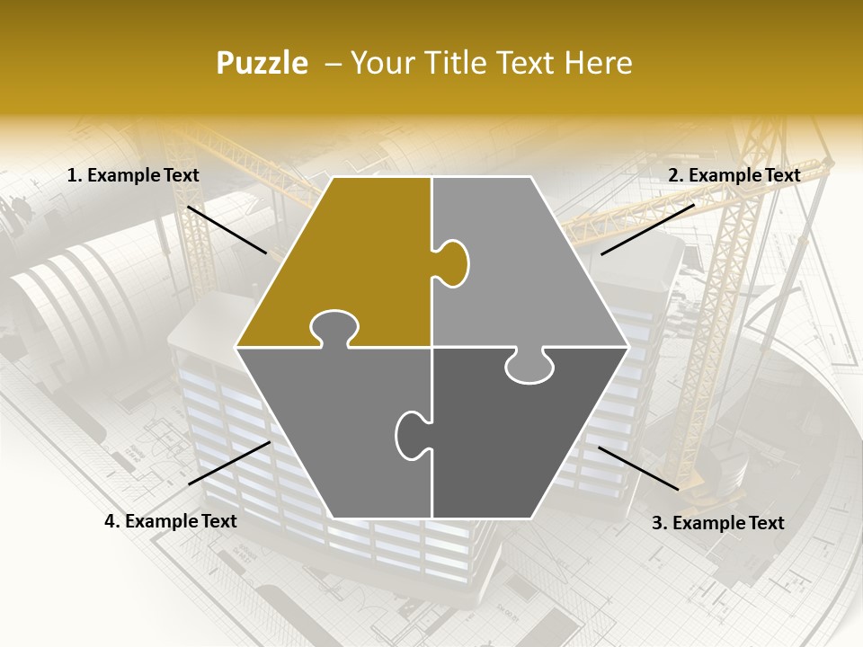 Construction Draft Blueprint PowerPoint Template