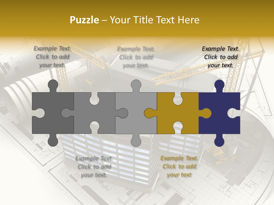 Construction Draft Blueprint PowerPoint Template