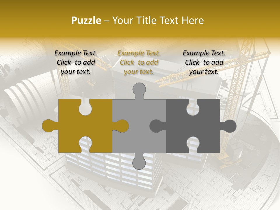 Construction Draft Blueprint PowerPoint Template