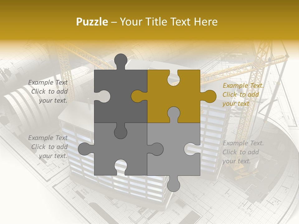 Construction Draft Blueprint PowerPoint Template