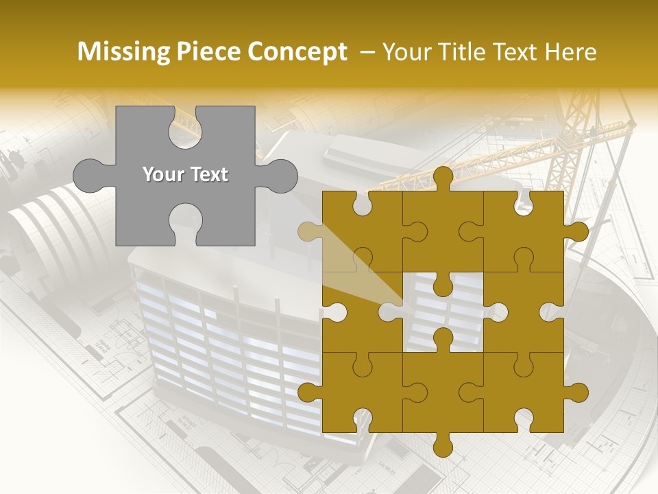 Construction Draft Blueprint PowerPoint Template