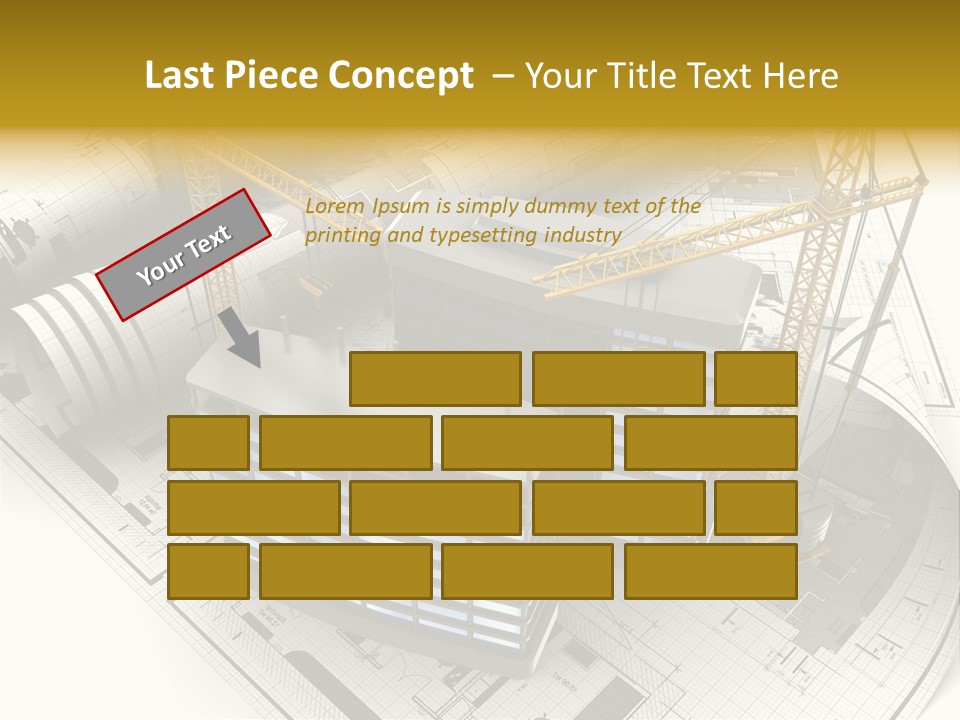 Construction Draft Blueprint PowerPoint Template