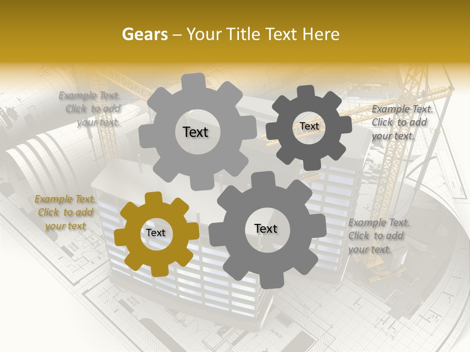 Construction Draft Blueprint PowerPoint Template