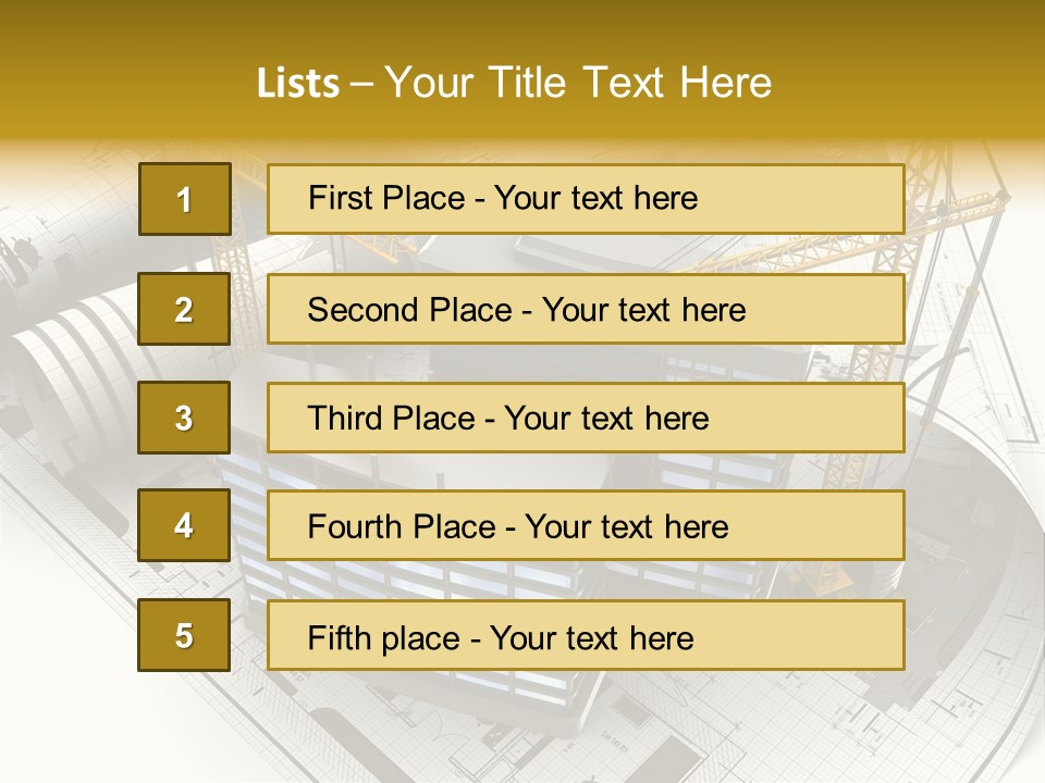 Construction Draft Blueprint PowerPoint Template