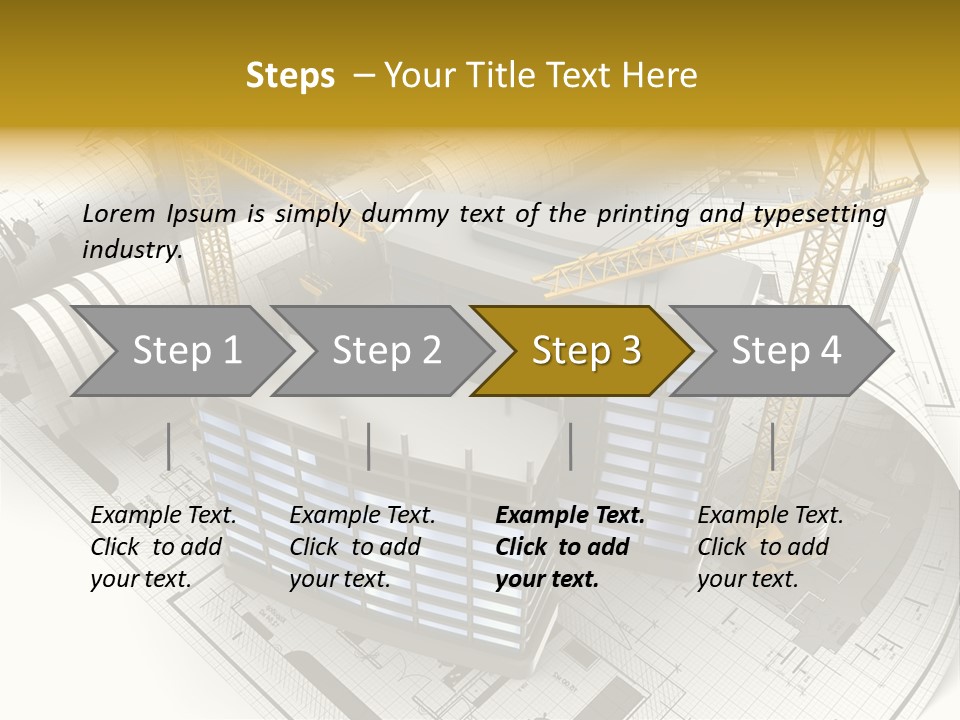 Construction Draft Blueprint PowerPoint Template