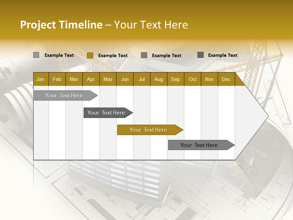 Construction Draft Blueprint PowerPoint Template