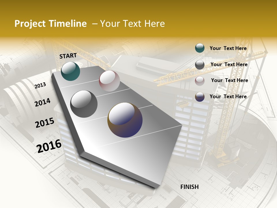 Construction Draft Blueprint PowerPoint Template