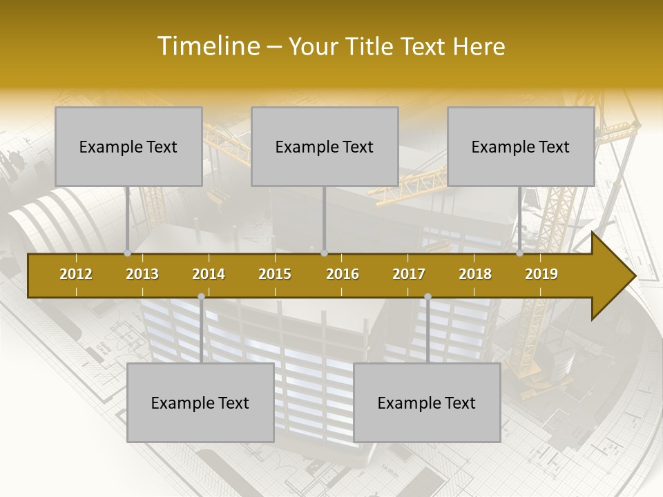 Construction Draft Blueprint PowerPoint Template