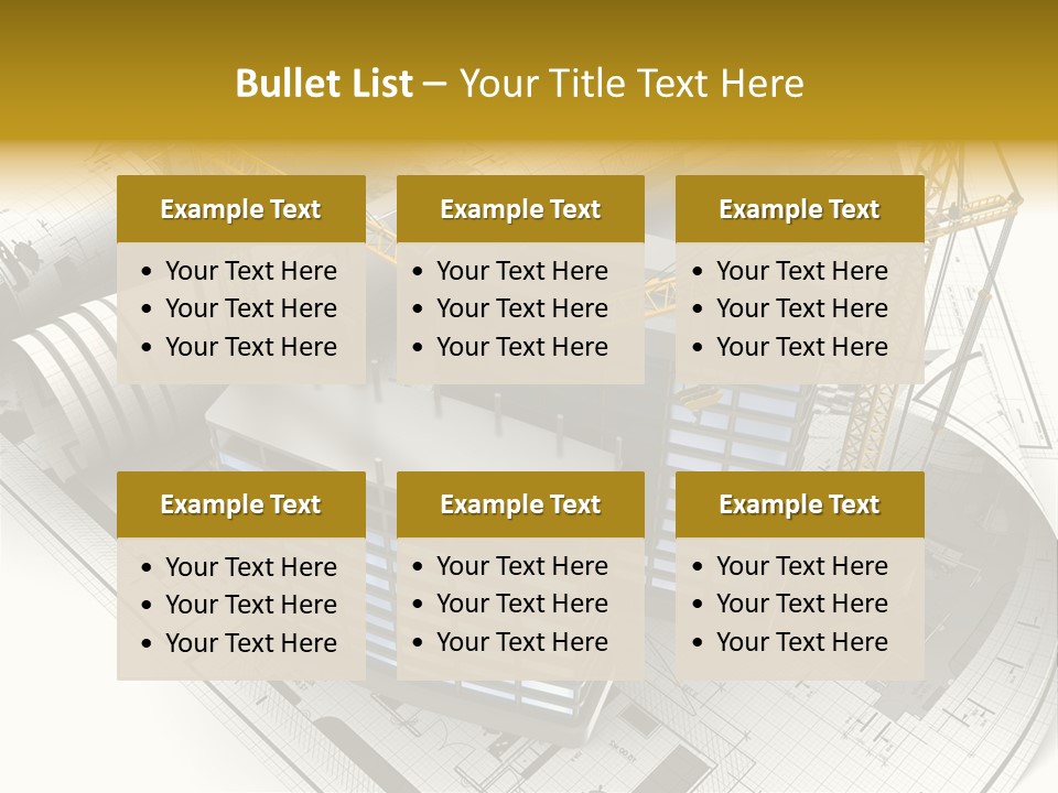 Construction Draft Blueprint PowerPoint Template