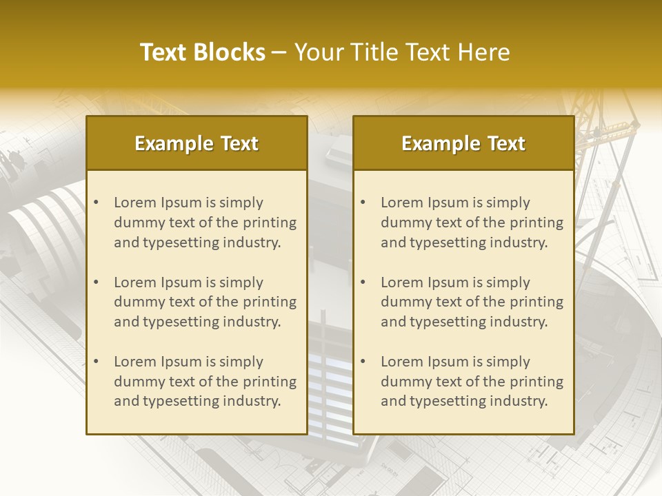 Construction Draft Blueprint PowerPoint Template