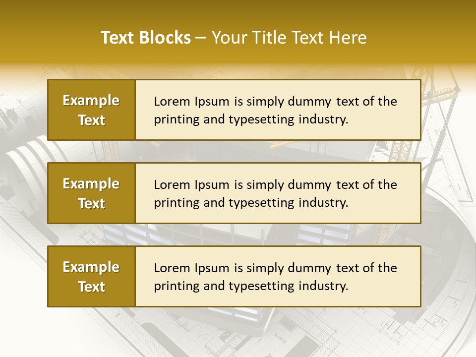 Construction Draft Blueprint PowerPoint Template