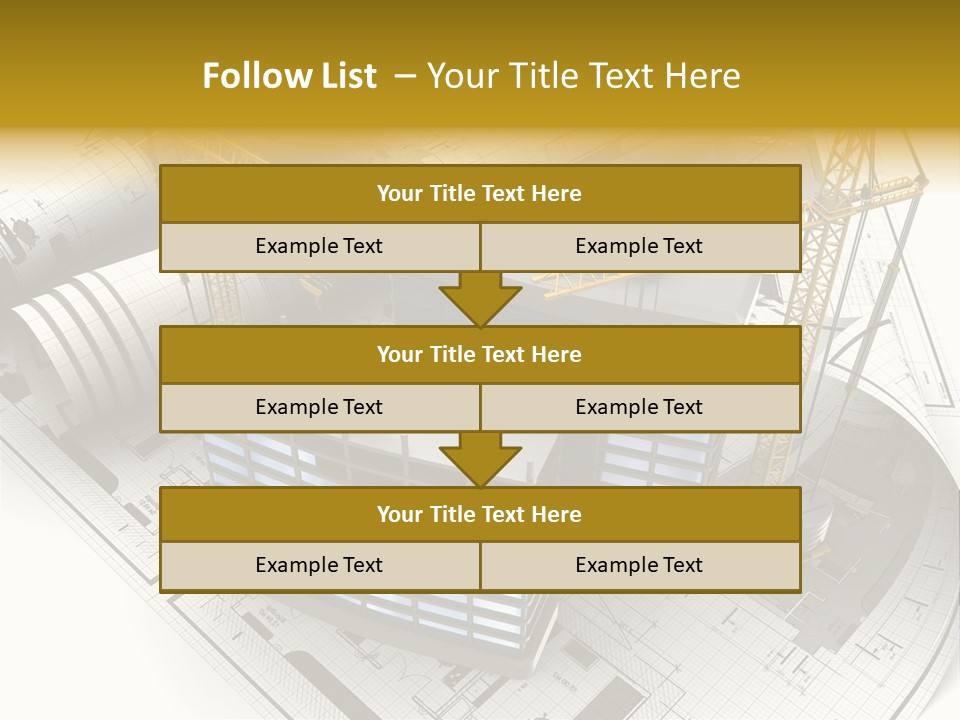 Construction Draft Blueprint PowerPoint Template