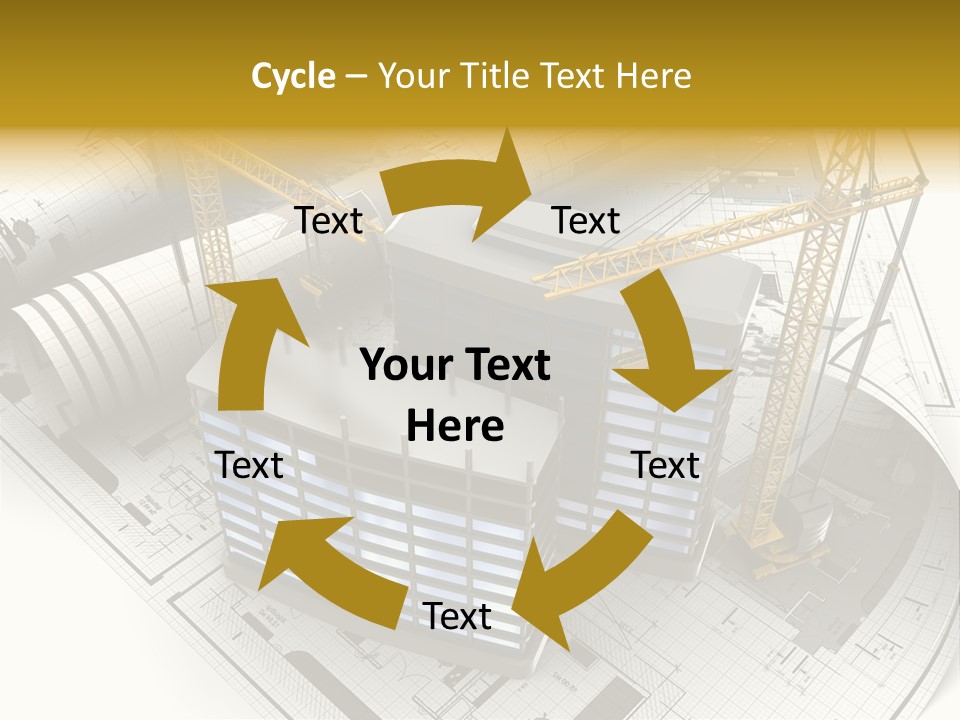 Construction Draft Blueprint PowerPoint Template