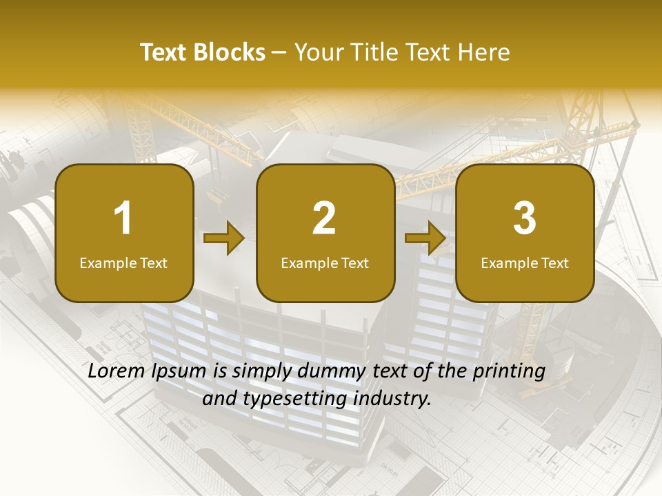 Construction Draft Blueprint PowerPoint Template