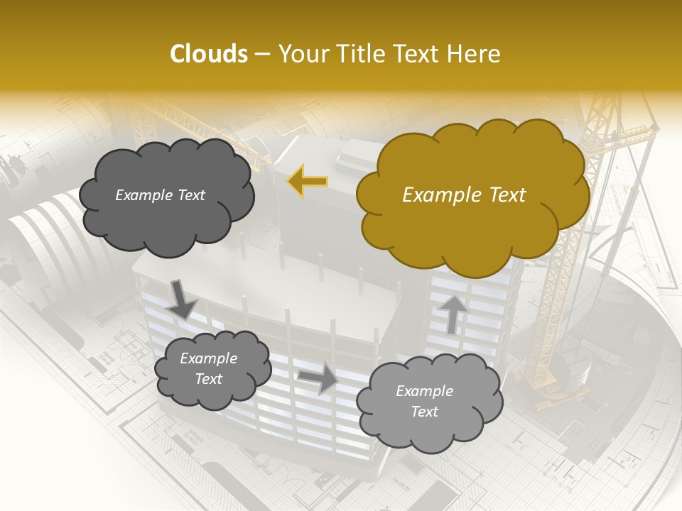 Construction Draft Blueprint PowerPoint Template