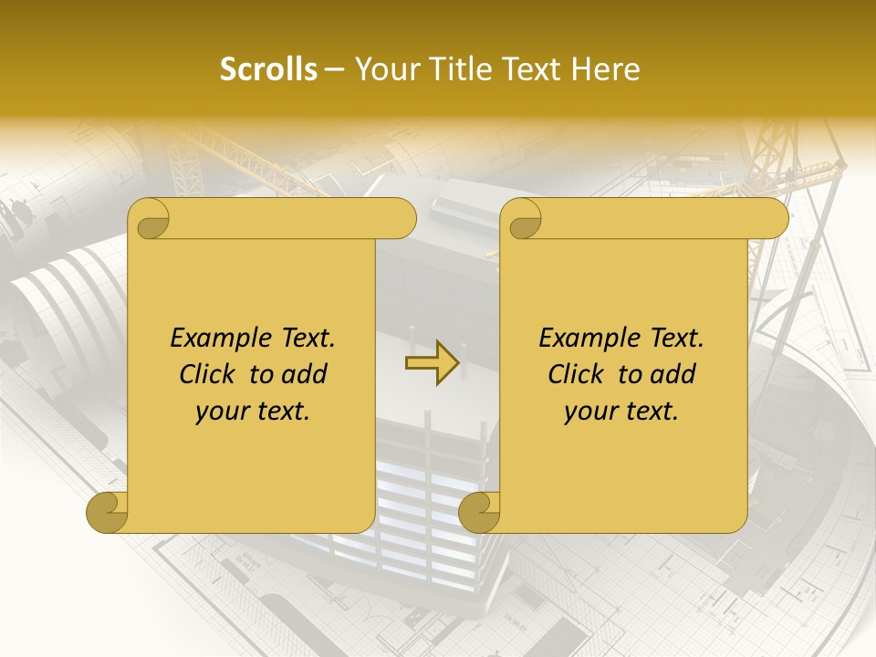Construction Draft Blueprint PowerPoint Template