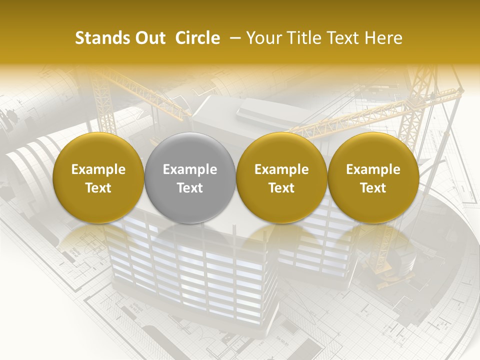 Construction Draft Blueprint PowerPoint Template